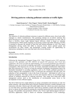 Driving patterns reducing pollutant emission at traffic lights