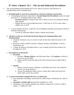 8th Notes: Chapter 18.1 – The Second Industrial Revolution