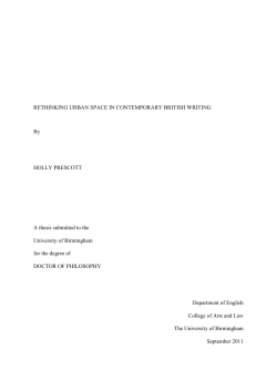 Rethinking urban space in contemporary British writing