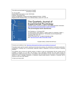 The Quarterly Journal of Experimental Psychology