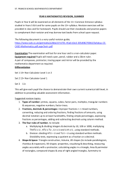 Year 6 Maths - St Francis School