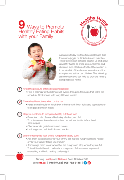 9 Ways to Promote Healthy Eating Habits with your Family