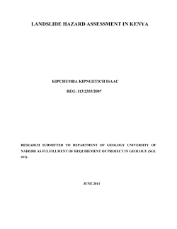 landslide hazard assessment in kenya - UoN Repository