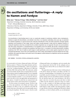 On oscillations and flutterings&mdash;A reply to Hamm and Fordyce