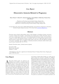 Dissociative Amnesia Related to Pregnancy