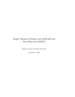Simple Vibration Problems with MATLAB