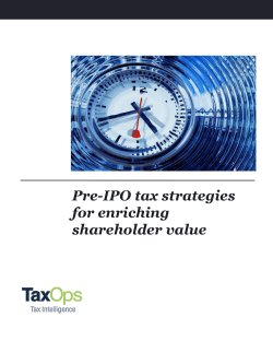 Pre-IPO tax strategies for enriching shareholder value