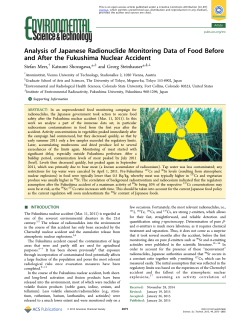 Analysis of Japanese Radionuclide Monitoring