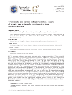 Trace metal and carbon isotopic variations in cave dripwater and