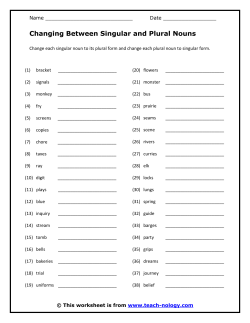 Changing Between Singular and Plural Nouns - Teach