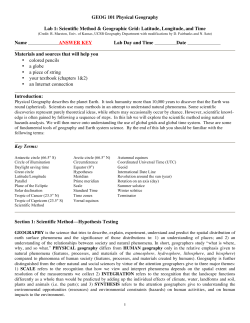 1 GEOG 101 Physical Geography Lab 1