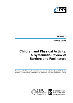 Children and Physical Activity - EPPI-Centre