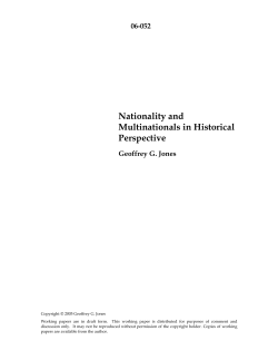 Nationality and Multinationals in Historical Perspective