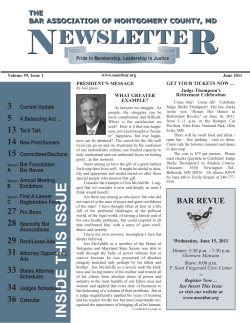June 2011 - Bar Association of Montgomery County Maryland