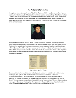 The Protestant Reformation