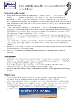 From Cradle to Grave: The environmental footprint of bottled water