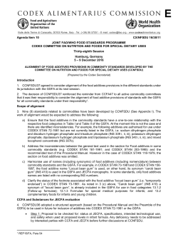 Agenda Item 10 CX/NFSDU 16/38/11 JOINT FAO/WHO FOOD