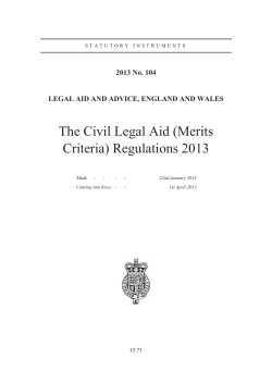 The Civil Legal Aid (Merits Criteria) Regulations