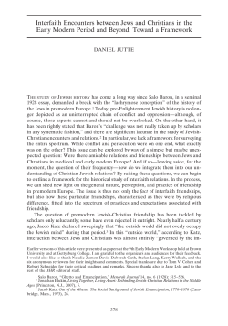 Interfaith Encounters between Jews and