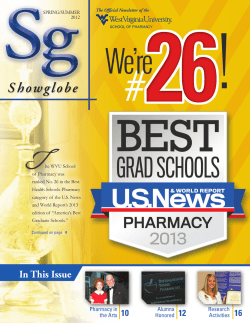 Spring/Summer 2012 - WVU School of Pharmacy