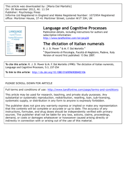 The dictation of Italian numerals