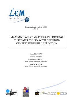 predicting customer churn with decision- centric - LEM-CNRS