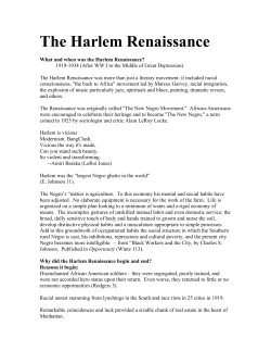 The Harlem Renaissance