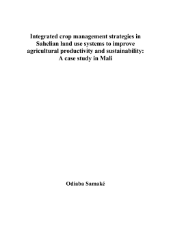 Integrated crop management strategies in Sahelian land use