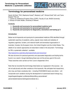 Terminology for personalized medicine