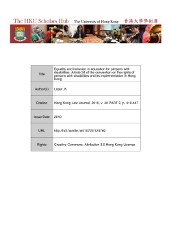 Title Equality and inclusion in education for persons with disabilities