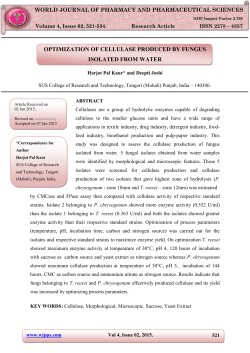 optimization of cellulase produced by fungus