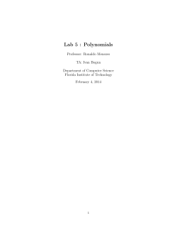 Lab 5 : Polynomials