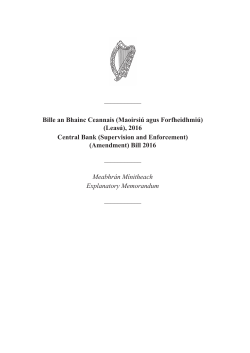 Central Bank (Supervision and Enforcement) (Amendment) Bill 2016