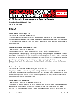 C2E2 Panels, Screenings and Special Events