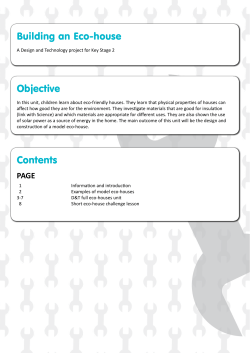 Building an Eco-house Objective Contents