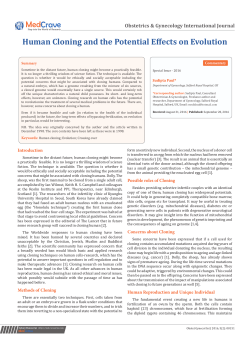 Human Cloning and the Potential Effects on Evolution