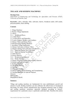 Tillage and Seeding Machines