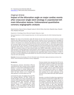 Original Article Impact of the bifurcation angle on major cardiac