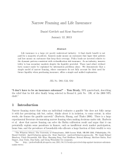 Narrow Framing and Life Insurance