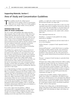 Area of Study and Concentration Guidelines