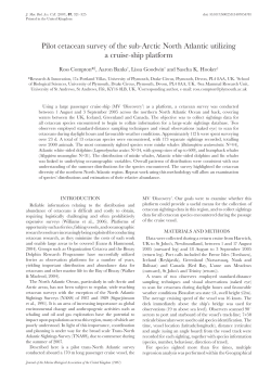 Pilot cetacean survey of the sub-Arctic North Atlantic utilizing a