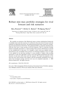 Robust min}max portfolio strategies for rival forecast and risk scenarios
