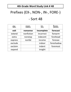 Prefixes (EX-, NON-, IN-, FORE-)