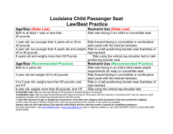 Louisiana Child Passenger Seat Law/Best Practice