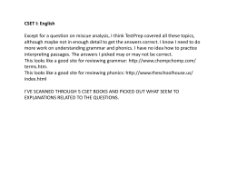 CSET I: English Except for a quesxon on miscue