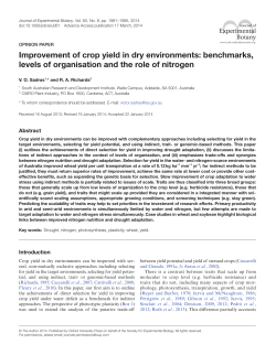 Improvement of crop yield in dry environments: benchmarks, levels
