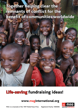 Together helping clear the remnants of conflict for the benefit of