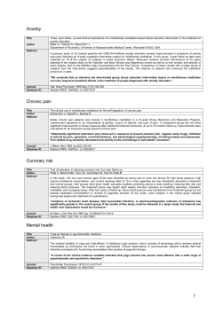 7 Anxiety Chronic pain Coronary risk Mental health