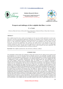 Prospects and challenges of silver sulphide thin films: A review