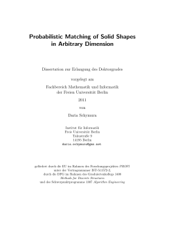Probabilistic Matching of Solid Shapes in Arbitrary - diss.fu